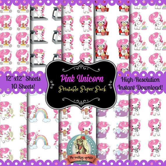 pink unicorn scrapbook paper pink unicorn paper pink unicorn