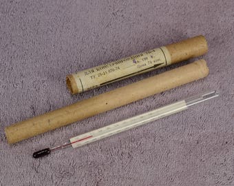 Vintage thermometer, kitchen thermometer, Thermometer canning, glass thermometer, thermometer in case, Old thermometer, Made in USSR.