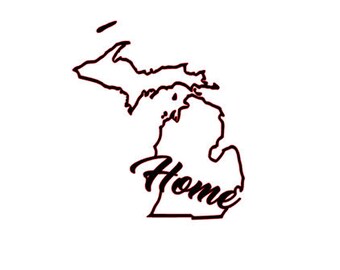 Michigan outline | Etsy
