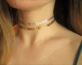 Tattoo choker- Gold/Silver/rose gold chevron choker, chevron choker, arrow choker, silver arrow choker, gold arrow choker, rose gold choker