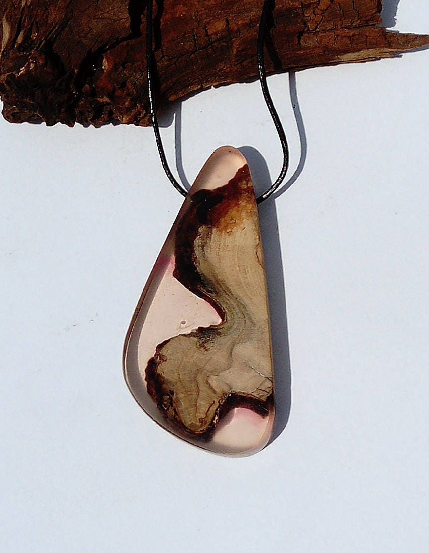 Epoxy Resin Necklace Wood And Resin Pendant Wood Necklace