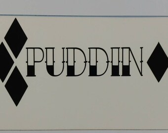 Puddin' Tattoo decal Harley Quinn die-cut vinyl sticker batman joker puddin suicide squad comic book tattoo decal