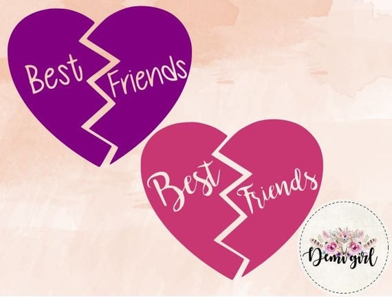 Best Friend Heart Design Best Friends SVG file for Silhouette
