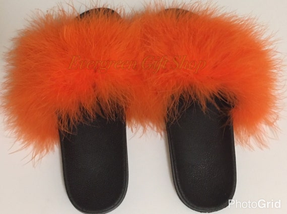 fuzzy nike sandals