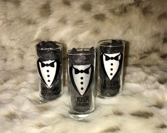 Grooms amd groomsmen shot glasses