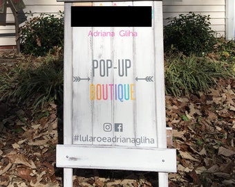 Custom wooden popup boutique tent sign and chalkboard - multiple options!