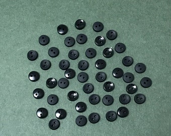 Dress it Up Tiny Round Black Buttons - Button Stash - 5mm - Small - Tiny Buttons - Scrapbook, Sewing, Embellishments, Gloss - Matt - 2 Hole