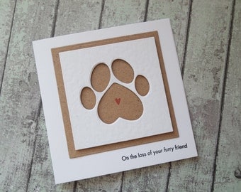 Pet sympathy card / Loss of your pet card / Cat sympathy card / dog sympathy card / handmade sympathy card / cards UK / rainbow bridge card