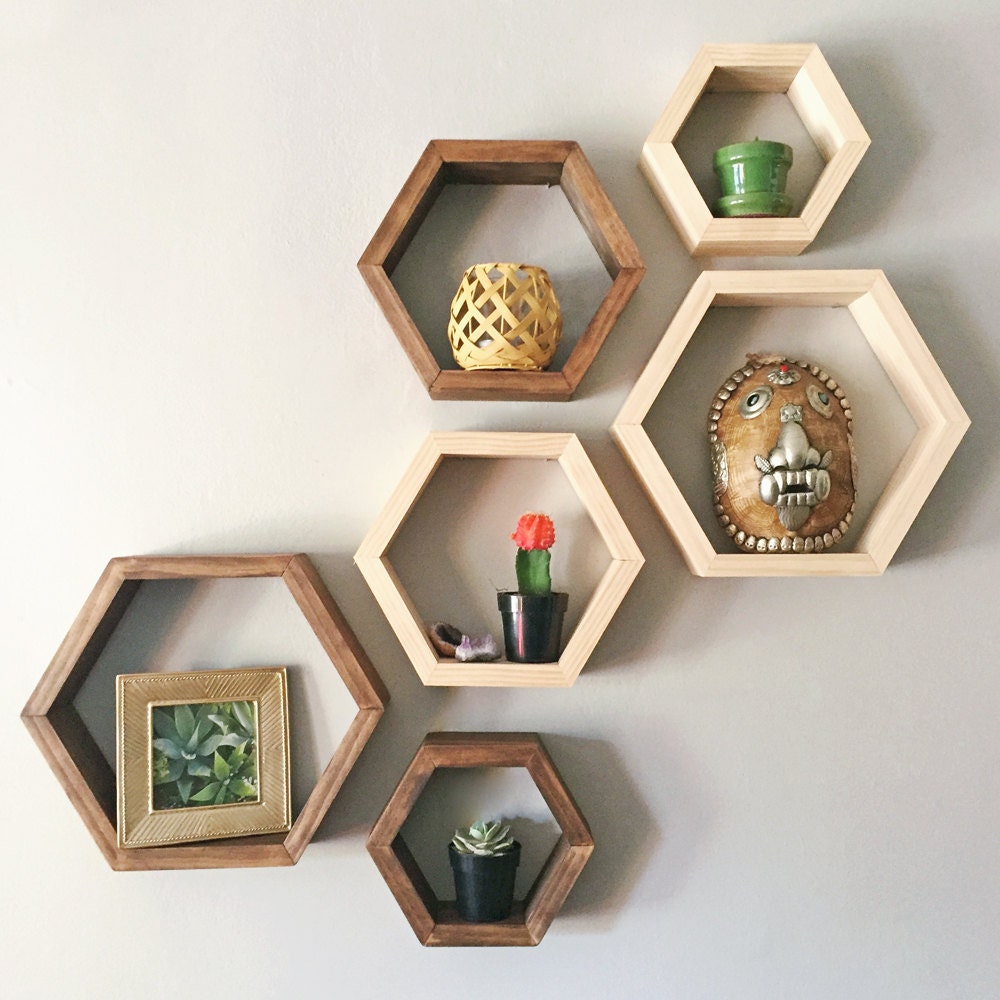 Set of 3 Hexagon Shelves