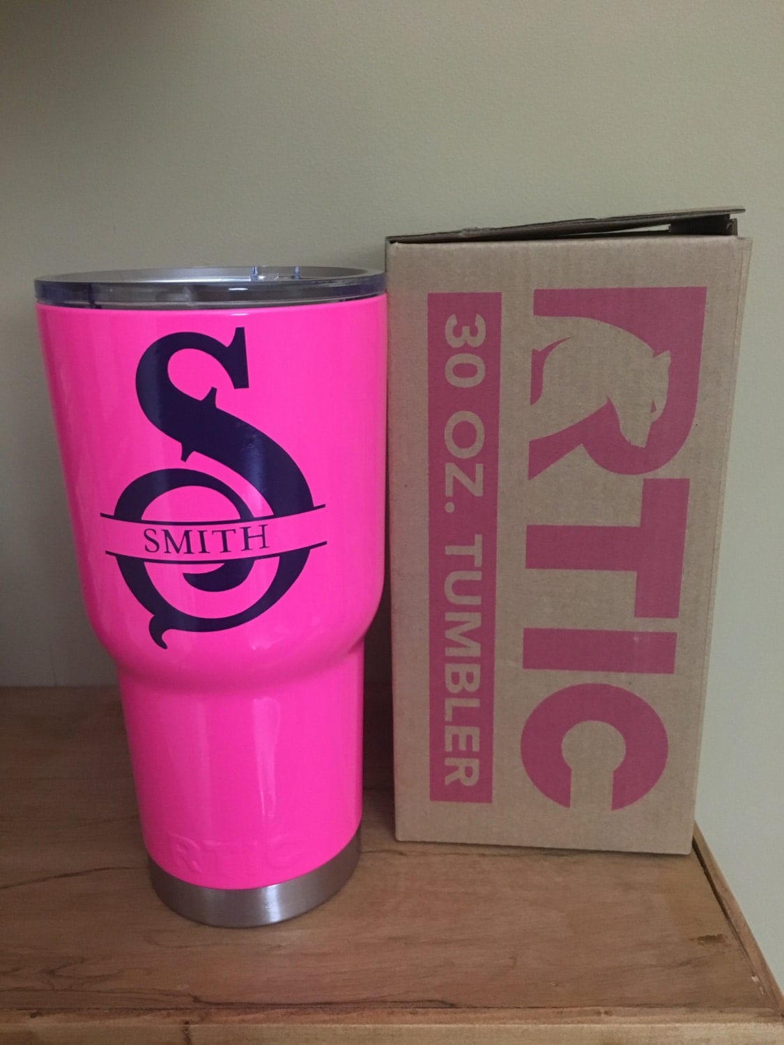 30 oz. Pink RTIC TumblerPersonalizedMonogrammed