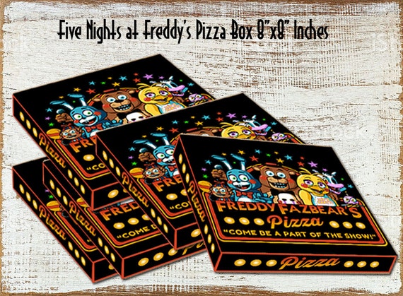 Five Nights At Freddys Pizza Box Labels 8x8 Inches Fnaf 