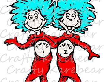 Thing 1 Thing 2 SVG and DXF Digital File