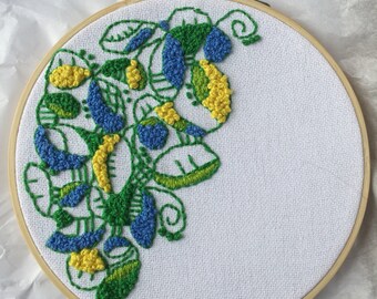 Hand Embroidered Abstract Fiber Art