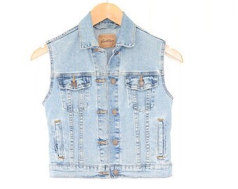 Levis Vest Levis Denim Vest Levis Jean Vest Levis Vest Boyfriend Jean Denim Levis Vest Levi Denim Vest Blue Jean Vest Vintage Levi Levis XS