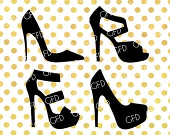 High Heels SVG, Stiletto SVG, Stiletto Shoes SVG, High Heels Clipart, Stiletto Digital Cut File, Instant Download, Svg, Dxf, Jpg, Eps, Png