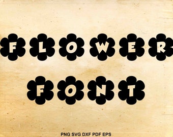 Flower font svg, Alphabet, Initial svg, Monogram letters, Svg files for Cricut, Cut files for Silhouette Cameo