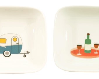 little caravan and wine dishes