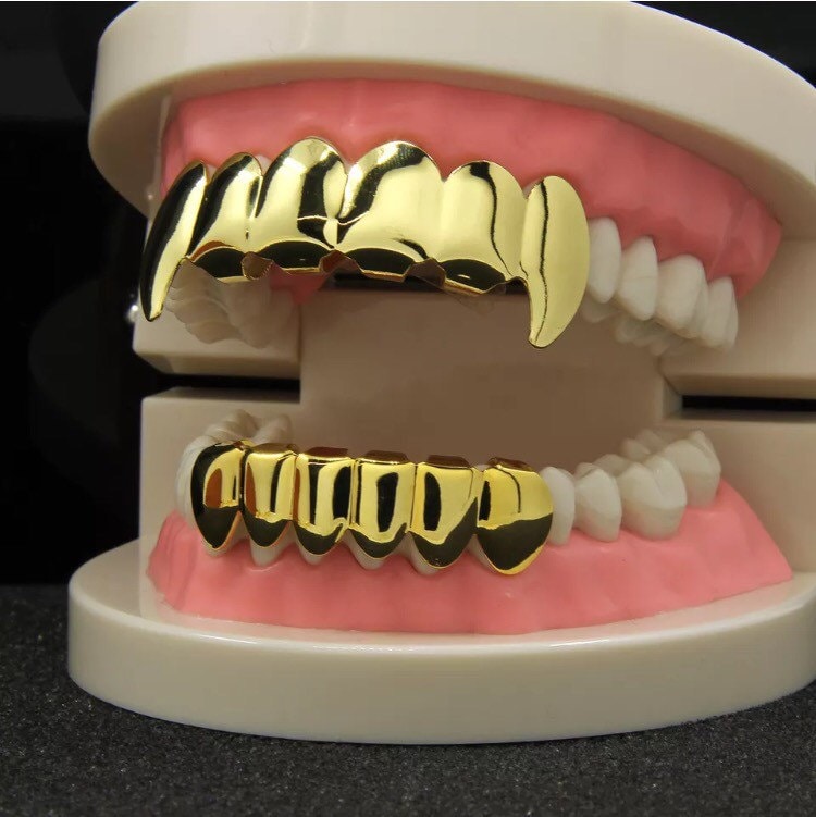 14k Gold Plated fang Grillz