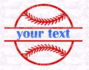 Baseball Svg file Baseball cut file Baseball Monogram SVG Baseball split Monogram SVG Silhouette Cameo Cricut Cut Files Scrapbook Clipart