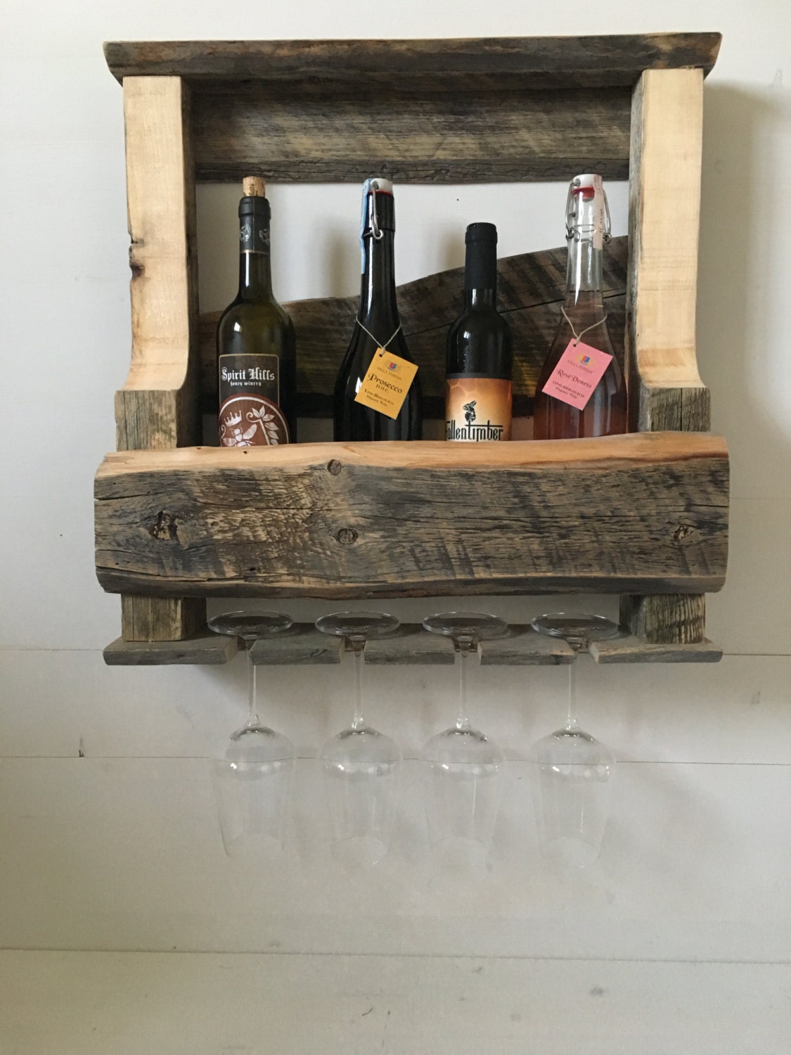 barnwood wine rack