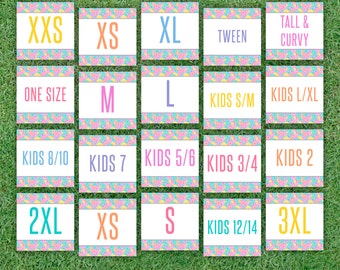 Sizes Cards, Sizes Tags, Size Cards for Facebook Albums and for Home Printing and for VistaPrint, Ready for Print