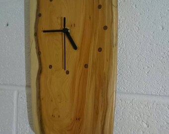 English Yew and Walnut clock