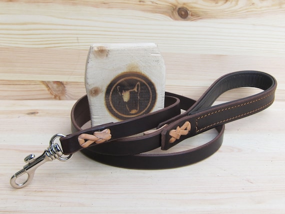 Leather Dog Leash - Brown Leather - Handmade Dog Leashes - Strong Dog Leash - Made in Italy Dog Leashes - Premium Veg Tan Leather