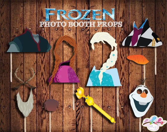 SALE Frozen Photo Booth Props Frozen Elsa Anna Birthday