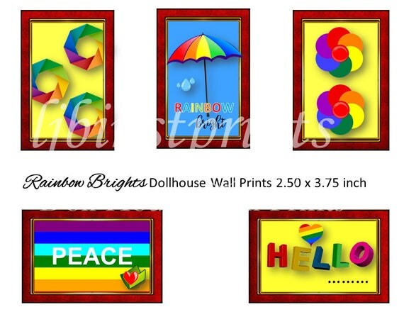 Items similar to Dollhouse Wall Prints, Dollhouse Wall Art, Dollhouse ...