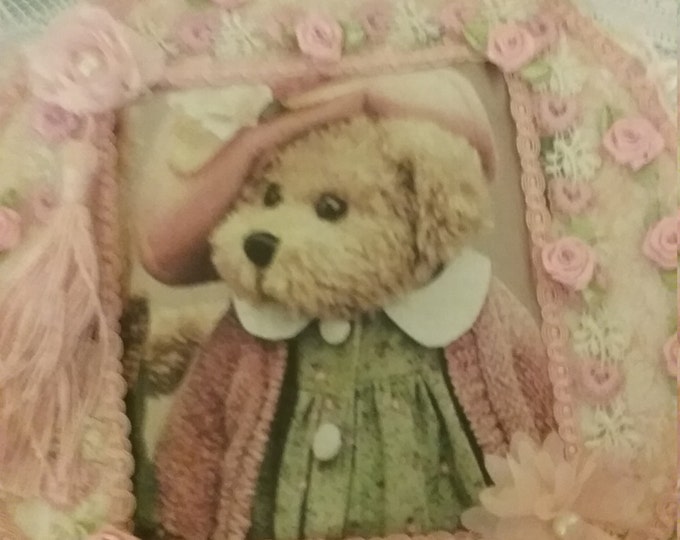 Handmade vintage style miniature dolln teddy miniature size