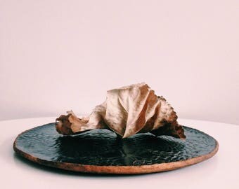 Ceramic Plate. Handmade Plate. Stoneware Plate. Dinner Plate. Black.