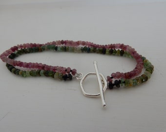 Pink and Green Tourmaline Bracelet