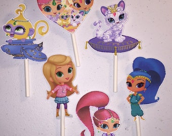 Shimmer and Shine cupcake toppers
