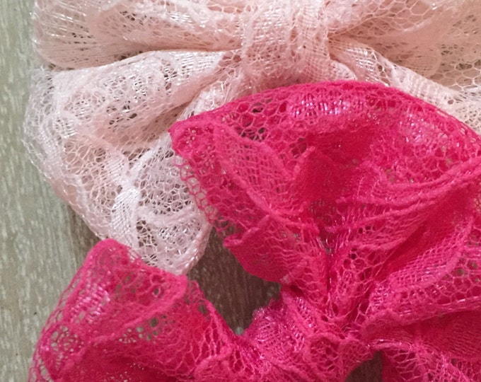 Lace Rosewater fabric hair bow