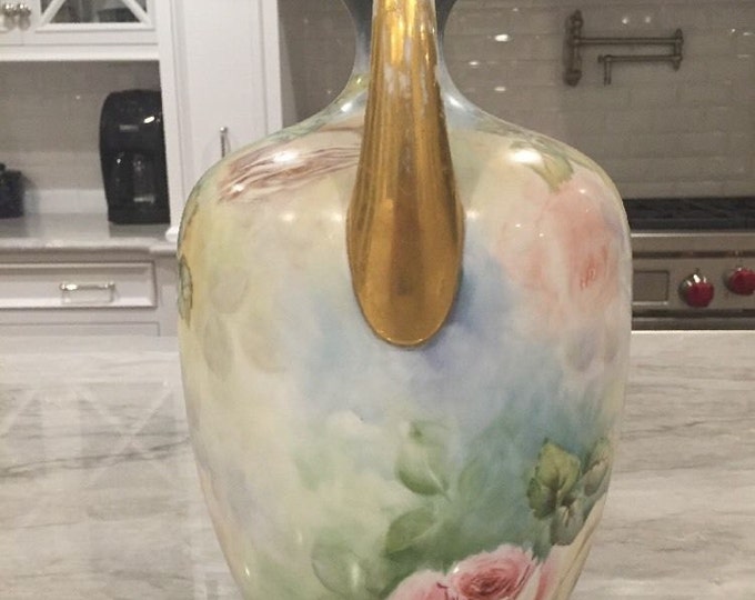 RARE Antique Pouyat Limoges Muscle Vase SIGNED & NUMBERED