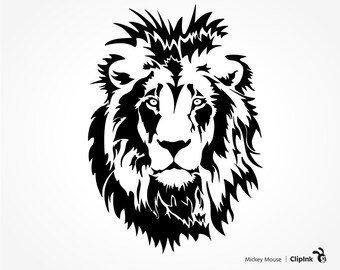 Lion svg, lion clipart, african animal silhouette, lion face svg, digital – svg, eps, png, dxf. Graphic design Cut Print Mug Shirt Decal.