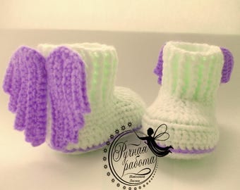 Вooties for an angel , angel wings, crochet baby shoes , baby girl, baby boy, shoes with wings, baby shower, gift, PDF, Unisex baby booties