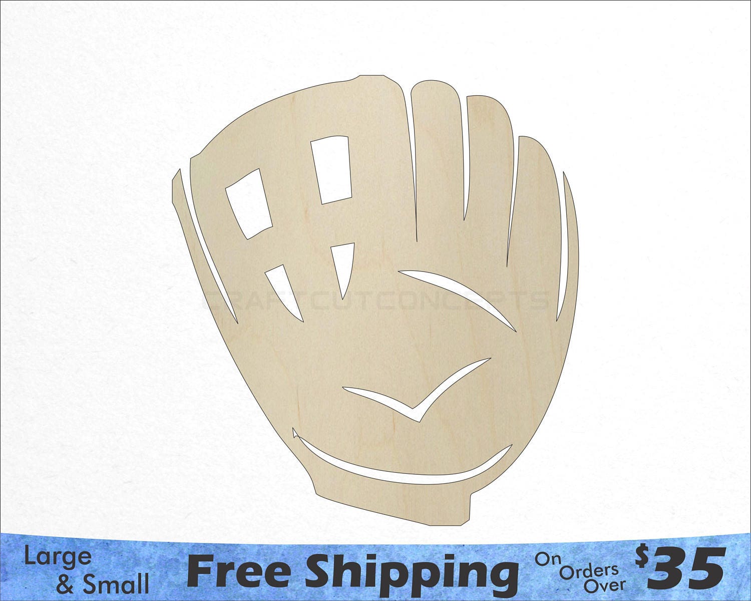 Baseball Glove Shape - Large &amp; Small - Pick Size - Laser Cut Unfinished ...