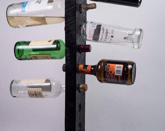 Wall Mounted Vertical Wood Wine Rack