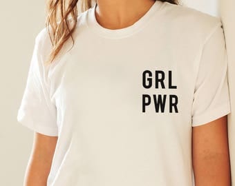 Girl Power Grl Pwr Funny Tumblr Hipster Vegan Womans Fitted New Feminist T Shirt Top S - XL