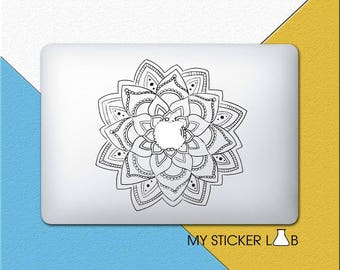 Mandala MacBook Decal Mandala MacBook Sticker Rose Mandala Decal Flower Mandala Pattern Sticker Tribal Ethnic Art Artwork Vinyl cmac057