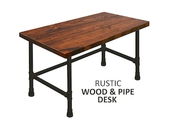 Desk, Pipe Desk, Industrial Modern Desk, Rustic Wood Desk, Urban Wood Desk, Industrial Furniture, Vintage Desk, Office Desk, Industrial Desk
