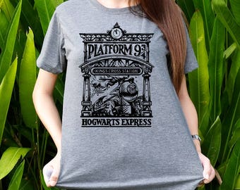 Platform 934 shirt Harry Potter shirts bold text t-shirts Shot sleeves tumblr Unisex Adult size S/M/L/XL/2XL