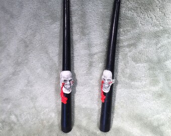 Vintage Halloween Skull Taper Candles