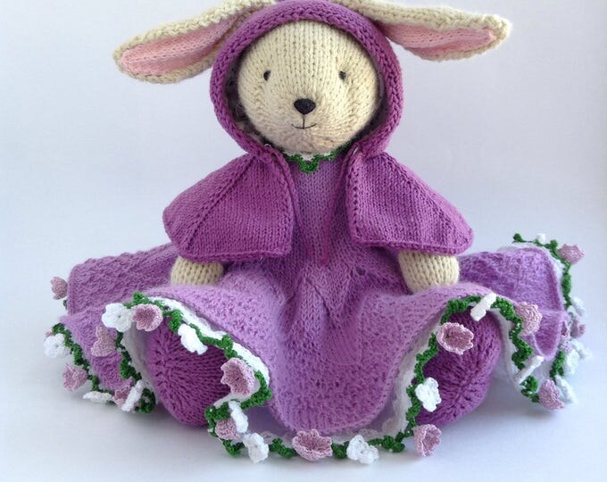 Knit Stuffed Animal Bunny Rabbit, Hand Knitted Toys, Soft Cute Toy Bunny, Handmade Toy Bunny