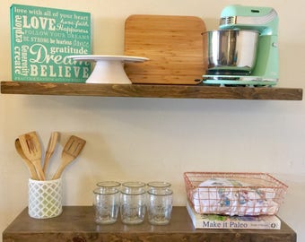 Floating Shelves // Modern Shelves // Rustic Shelves // Built to Order Wood Shelve