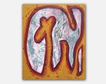 Original abstract painting on canvas, acrylic painting for wall decoration