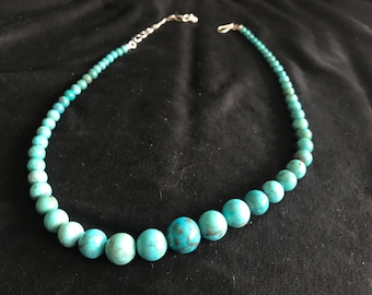 18" Graduated Turquoise Bead Necklace