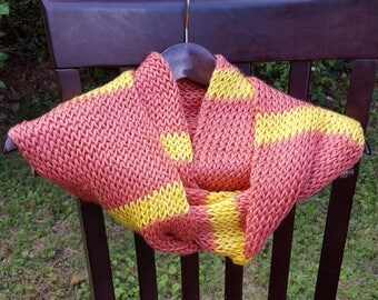 Coral & Yellow Infinity Scarf