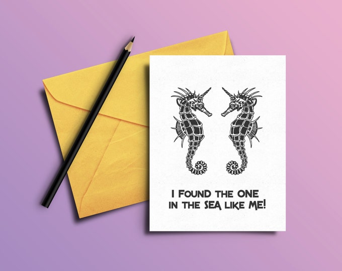 Love Card for Him, Card for Boyfriend, Card For Husband, Card Printable, Valentines Day Card, Unicorn Card, Seahorse Card